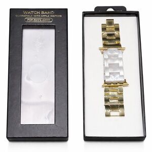 WATCH BAND. Smart Watch. Compatble wth Apple. For 38/40MM. Gold and pearly white